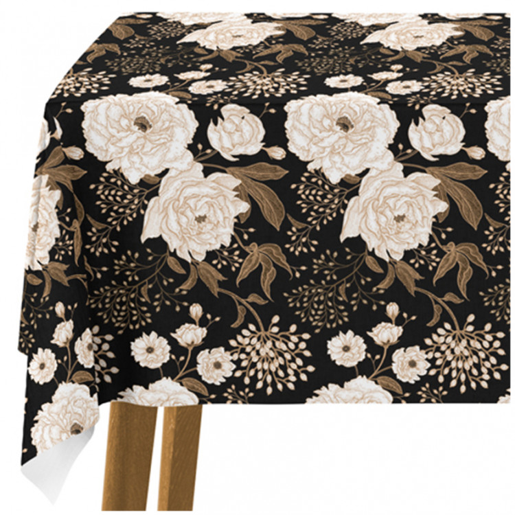 Tablecloth Floral elegance - composition with floral motif on a dark background 147675