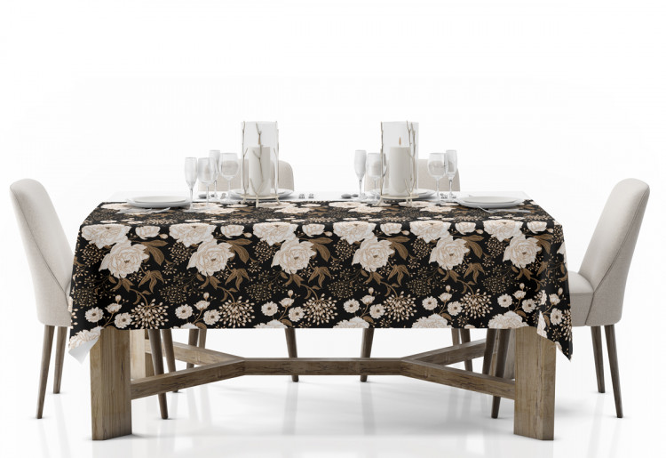 Tablecloth Floral elegance - composition with floral motif on a dark background 147675 additionalImage 2