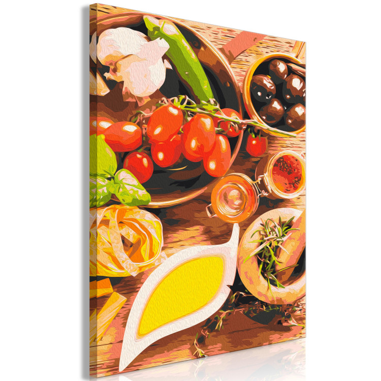 Paint by Number Kit Italian Flavors - Vegetables and Spices on a Wooden Kitchen Counter 148875 additionalImage 3