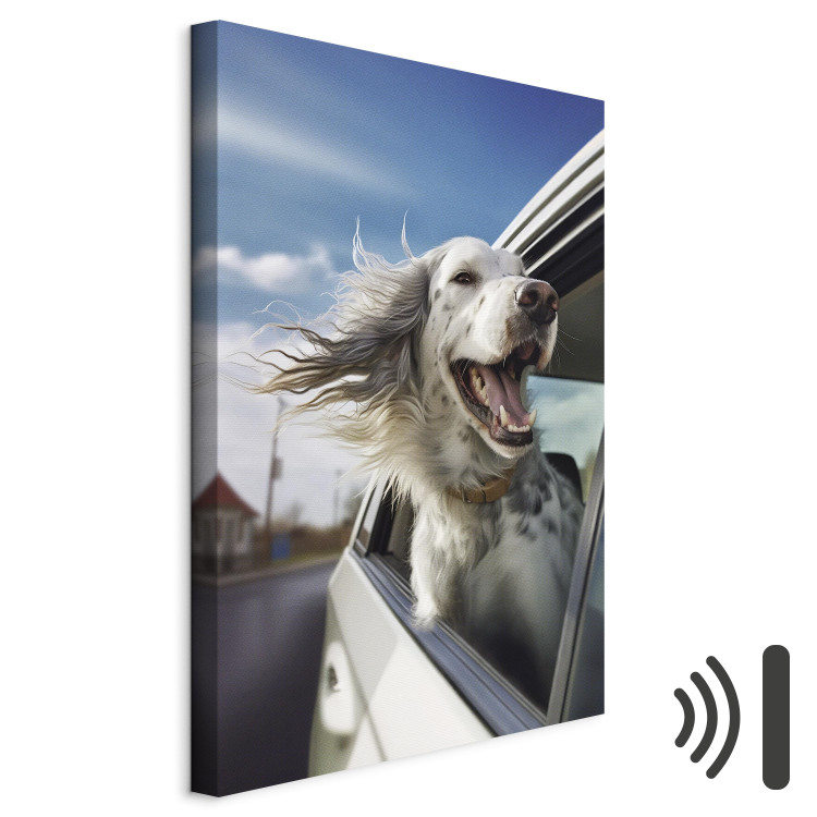 Canvas Art Print AI Dog English Setter - Animal Catching Air Rush While Traveling by Car - Vertical 150175 additionalImage 8
