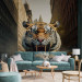 Wall Mural Urban Jungle - A Menacing Roaring Tiger on the Street in New York City 150675