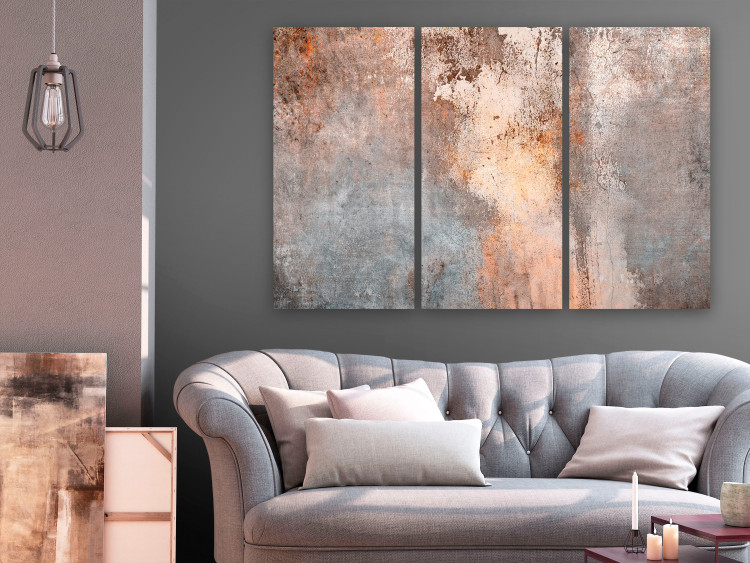 Canvas Art Print Worn Rust - Abstract Textures in Sepia and Gray Colors 151775 additionalImage 3