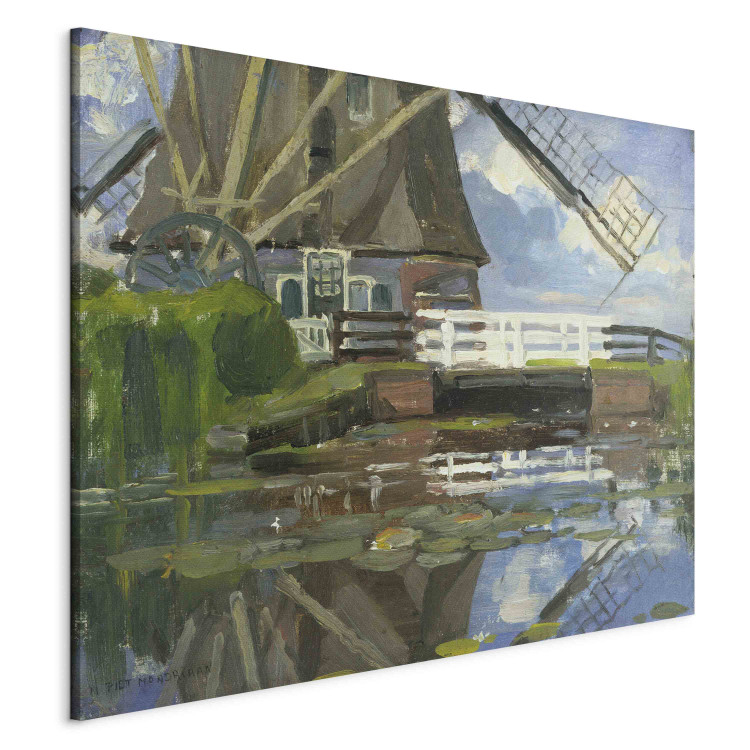Reproduction Painting Truncated view of the Broekzijder mill on the Gein, wings facing west 152175 additionalImage 2