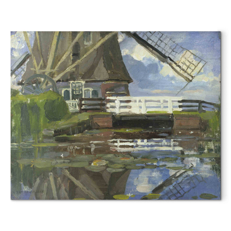 Reproduction Painting Truncated view of the Broekzijder mill on the Gein, wings facing west 152175