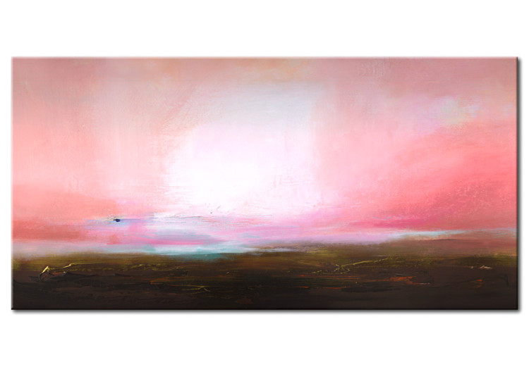 Canvas Art Print Distant Horizon (1-piece) - abstract background with pink sky 46575