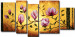 Canvas Print Magnolias on gold 47475