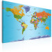 Canvas Colorful Note (1-part) - world map with continents in English 94575 additionalThumb 2