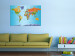 Canvas Colorful Note (1-part) - world map with continents in English 94575 additionalThumb 3