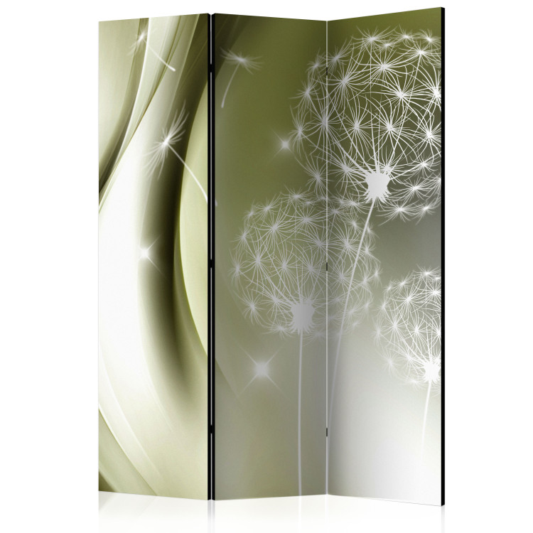 Room Divider Green Delicacy - romantic glow of dandelions on a green background 95375
