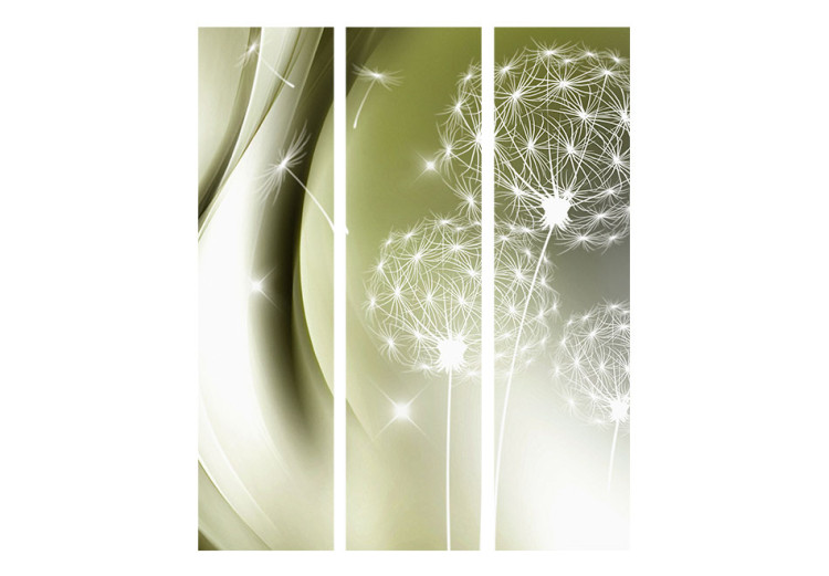 Room Divider Green Delicacy - romantic glow of dandelions on a green background 95375 additionalImage 3