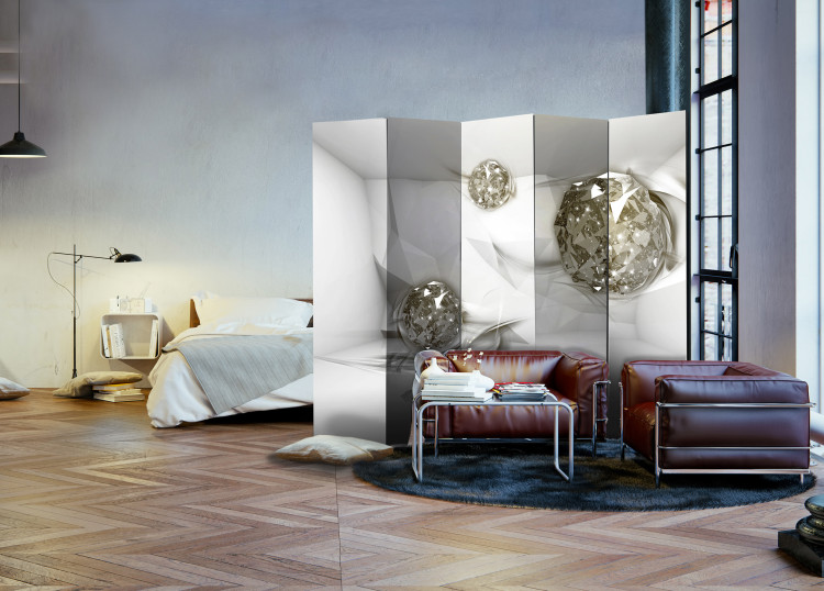 Room Divider Abstract Diamonds II - geometric figures in crystal glow 95675 additionalImage 4