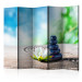 Folding Screen Quiet Place II - blue stones and orchid flowers on sand 96075