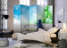 Folding Screen Quiet Place II - blue stones and orchid flowers on sand 96075 additionalThumb 2