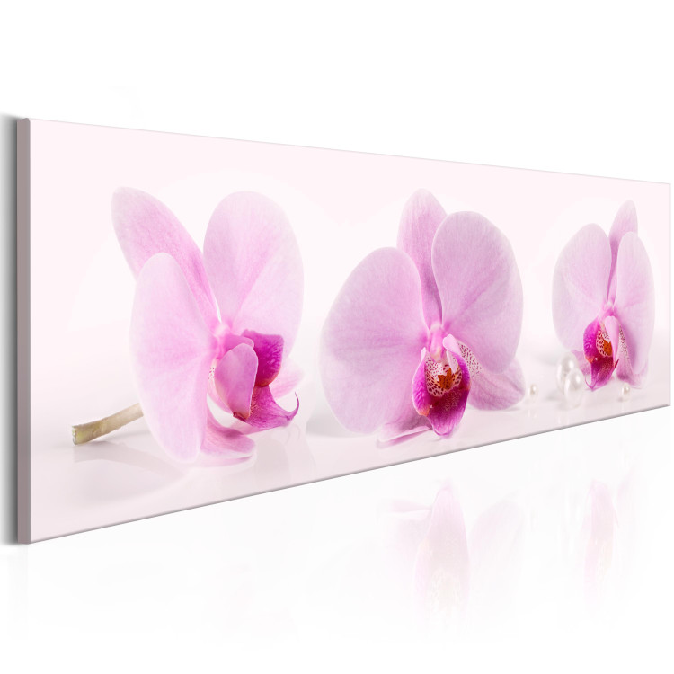 Canvas Print Three Orchids - Romantic Pink Orchid Flowers on White Background 97975 additionalImage 2