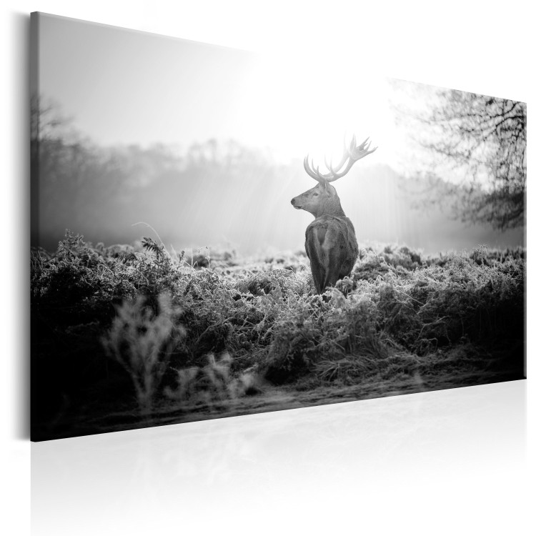 Canvas Art Print Black and White Deer 105785 additionalImage 2