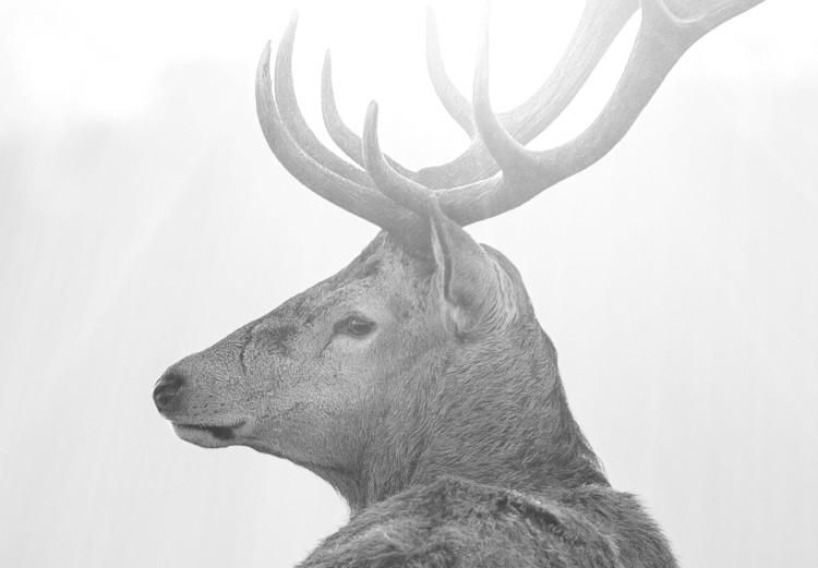 Canvas Art Print Black and White Deer 105785 additionalImage 5
