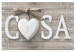 Canvas Art Print Home (1-part) Wide - Italian Heart Inscription in Vintage Style 107585