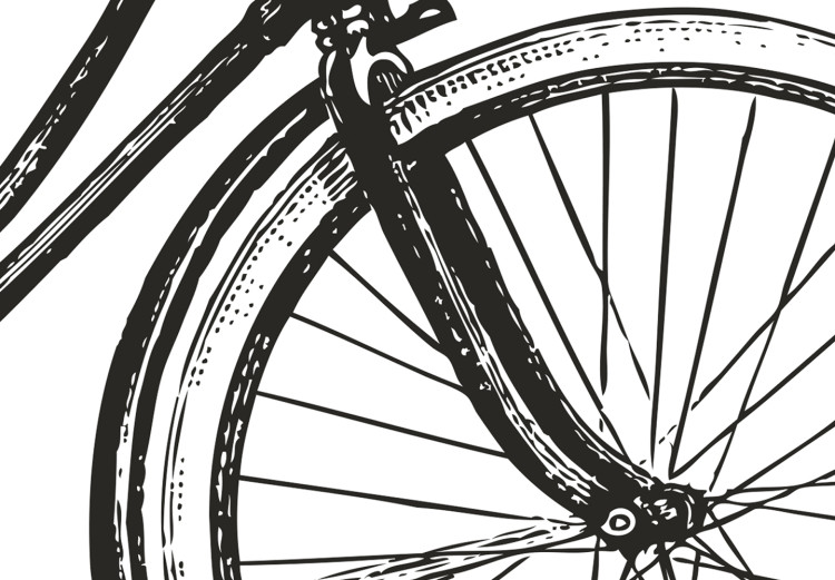 Canvas Art Print Old school vehicle - bicycle graphics in vintage line art style 115085 additionalImage 4