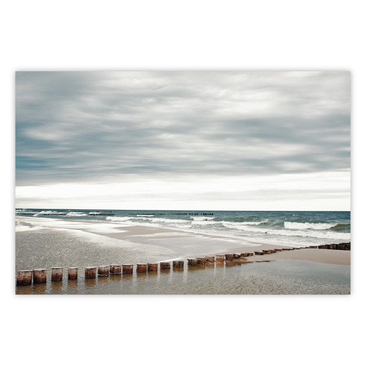 Wall Poster Baltic Sea - Scandinavian beach landscape with turbulent waves 117285