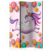 Room Divider Screen Flexible Unicorn - colorful and whimsical unicorn with flowers in the background 117385