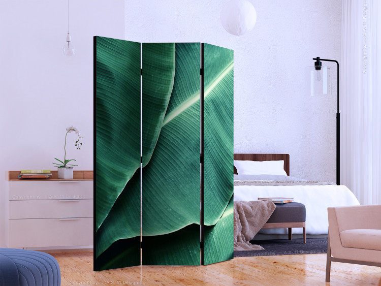 Room Divider Banana Leaves - texture of green leaves with many details 118385 additionalImage 2