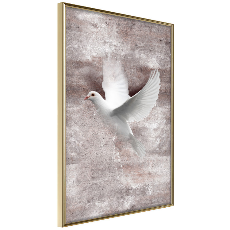 Wall Poster Love in Flight - composition with a white bird on an irregular background 118785 additionalImage 14