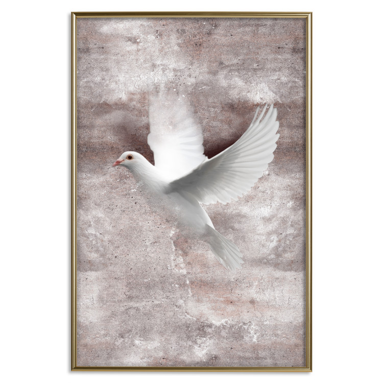 Wall Poster Love in Flight - composition with a white bird on an irregular background 118785 additionalImage 16