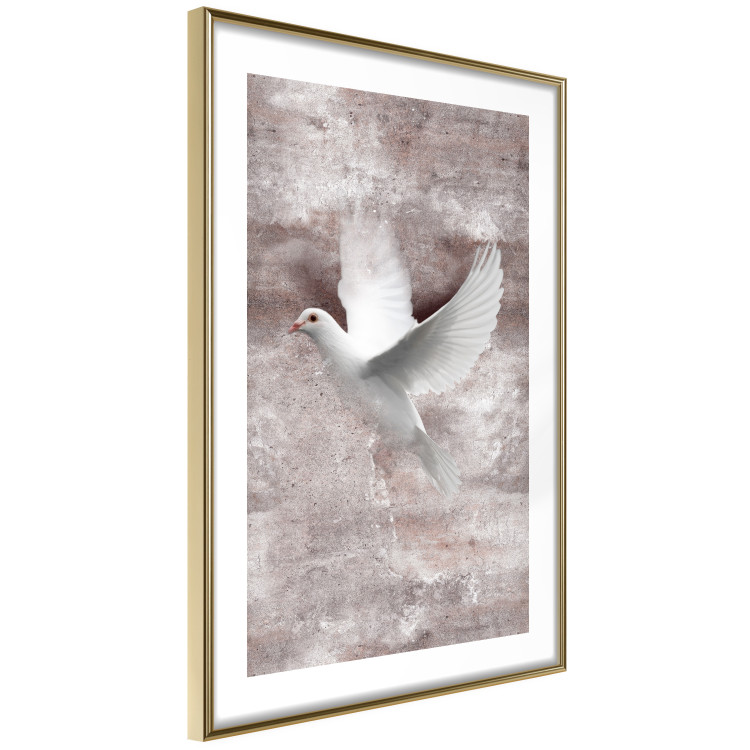 Wall Poster Love in Flight - composition with a white bird on an irregular background 118785 additionalImage 8