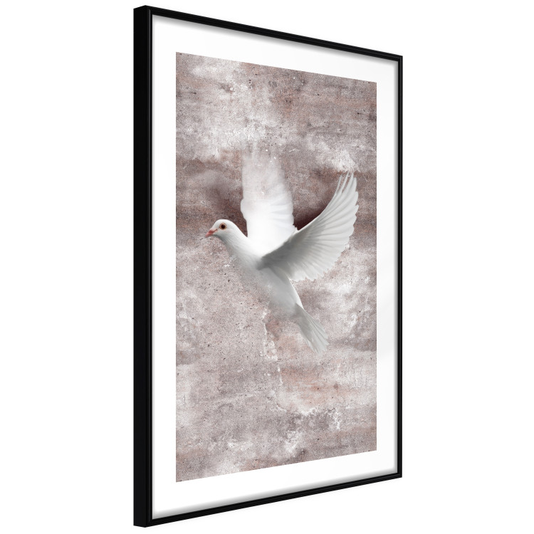 Wall Poster Love in Flight - composition with a white bird on an irregular background 118785 additionalImage 13