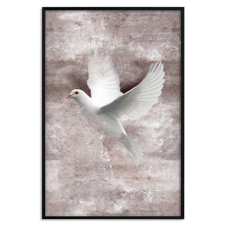 Wall Poster Love in Flight - composition with a white bird on an irregular background 118785 additionalImage 18