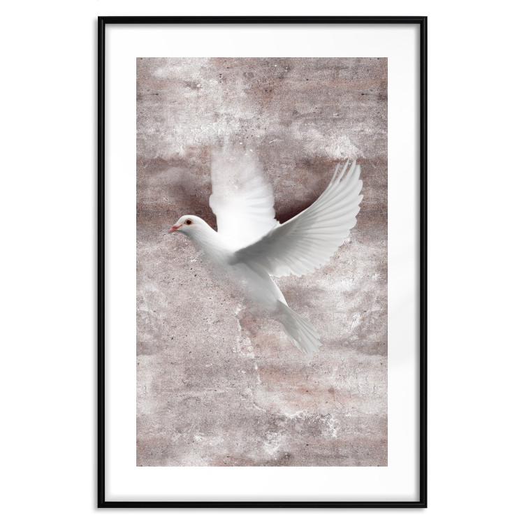 Wall Poster Love in Flight - composition with a white bird on an irregular background 118785 additionalImage 17