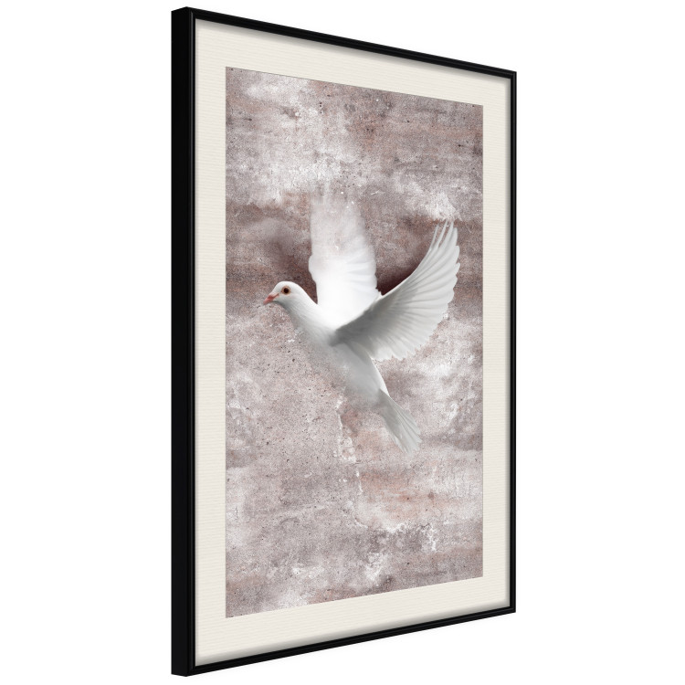 Wall Poster Love in Flight - composition with a white bird on an irregular background 118785 additionalImage 3