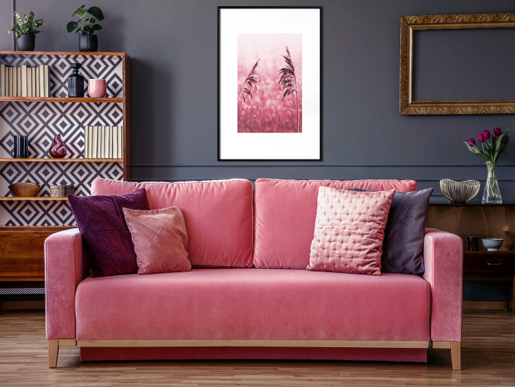 Wall Poster Ruby Spikes - simple composition with field plants in pink tones 119185 additionalImage 4