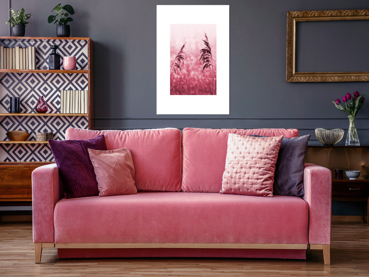 Wall Poster Ruby Spikes - simple composition with field plants in pink tones 119185 additionalImage 2