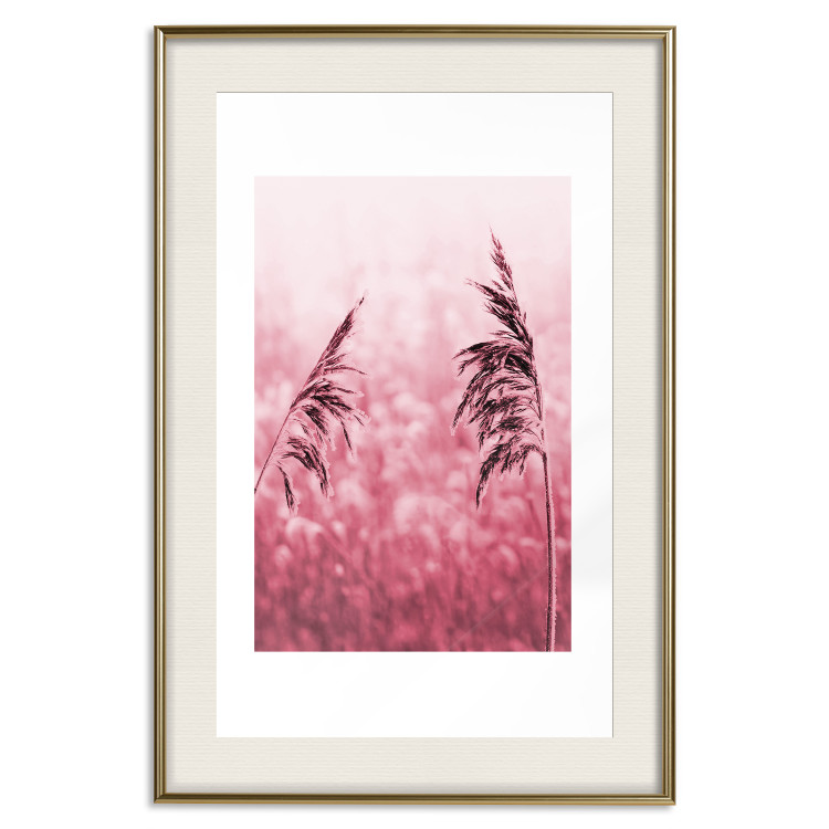 Wall Poster Ruby Spikes - simple composition with field plants in pink tones 119185 additionalImage 23
