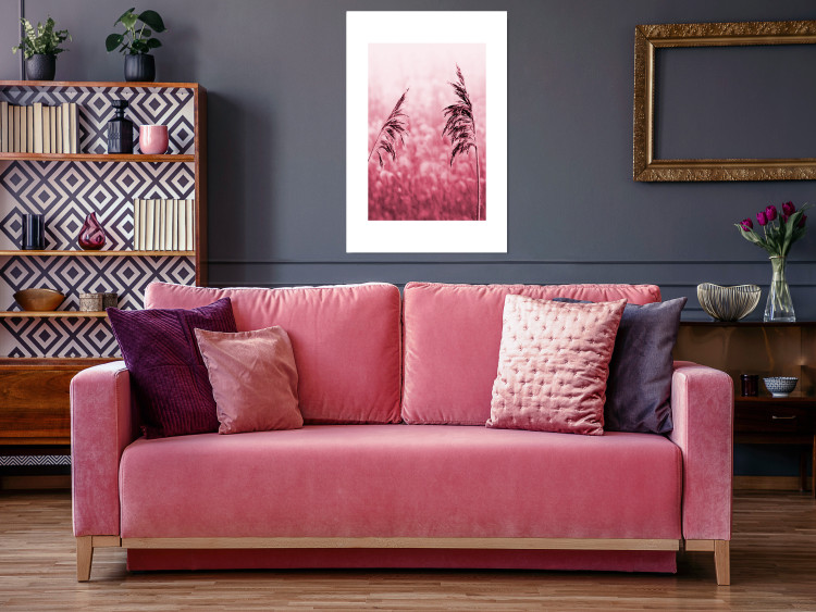 Wall Poster Ruby Spikes - simple composition with field plants in pink tones 119185 additionalImage 17