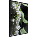 Poster Lilac Detail - botanical composition with white flowers and leaves on black 121885 additionalThumb 10