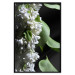 Poster Lilac Detail - botanical composition with white flowers and leaves on black 121885 additionalThumb 18