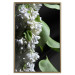 Poster Lilac Detail - botanical composition with white flowers and leaves on black 121885 additionalThumb 16