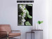 Poster Lilac Detail - botanical composition with white flowers and leaves on black 121885 additionalThumb 3