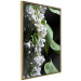 Poster Lilac Detail - botanical composition with white flowers and leaves on black 121885 additionalThumb 12