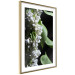 Poster Lilac Detail - botanical composition with white flowers and leaves on black 121885 additionalThumb 6