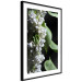 Poster Lilac Detail - botanical composition with white flowers and leaves on black 121885 additionalThumb 11
