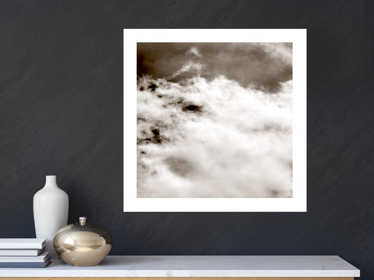Poster Fleeting Moments - black and white sky landscape overlooking clouds 122685 additionalImage 2