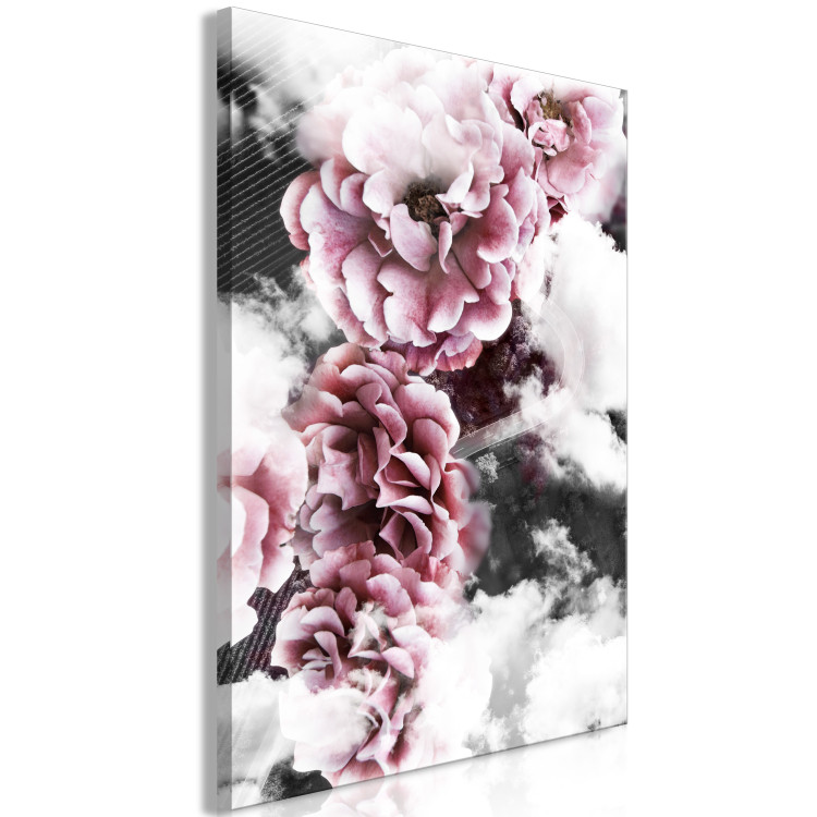 Canvas Sacrum Profanum - interpenetrating photos of clouds and pink flowers 122785 additionalImage 2