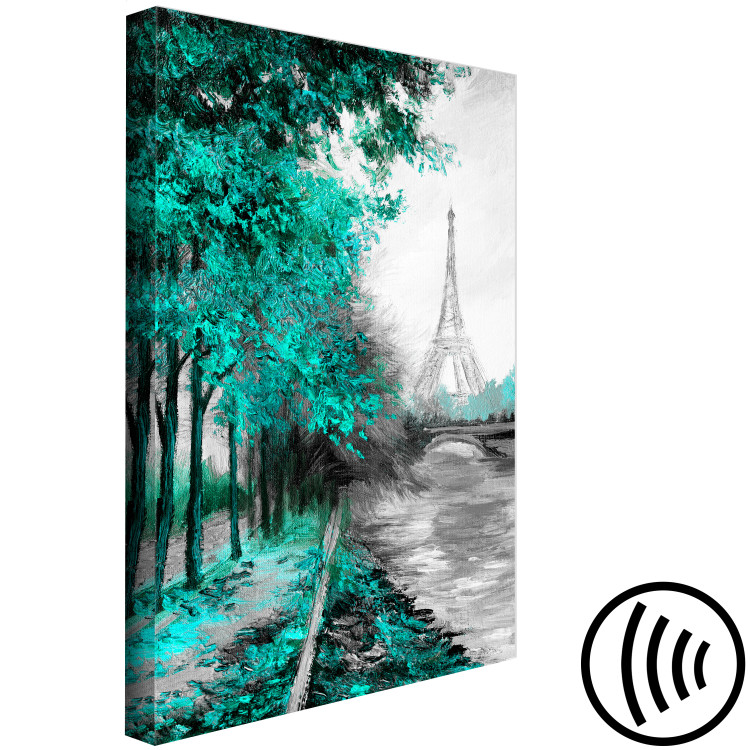 Canvas Art Print Canal and Eiffel Tower - Paris landscape with trees and river 123085 additionalImage 6
