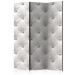Folding Screen White Elegance - white quilted leather texture in shining diamonds 123285