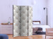 Folding Screen White Elegance - white quilted leather texture in shining diamonds 123285 additionalThumb 2