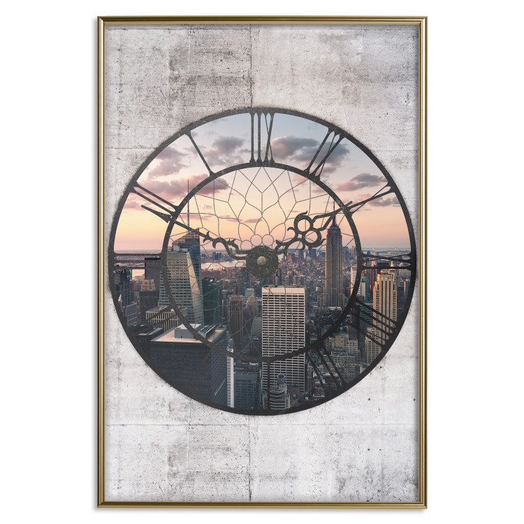 Wall Poster Time Space - view from window shaped like a clock face on city skyscraper 123485 additionalImage 20