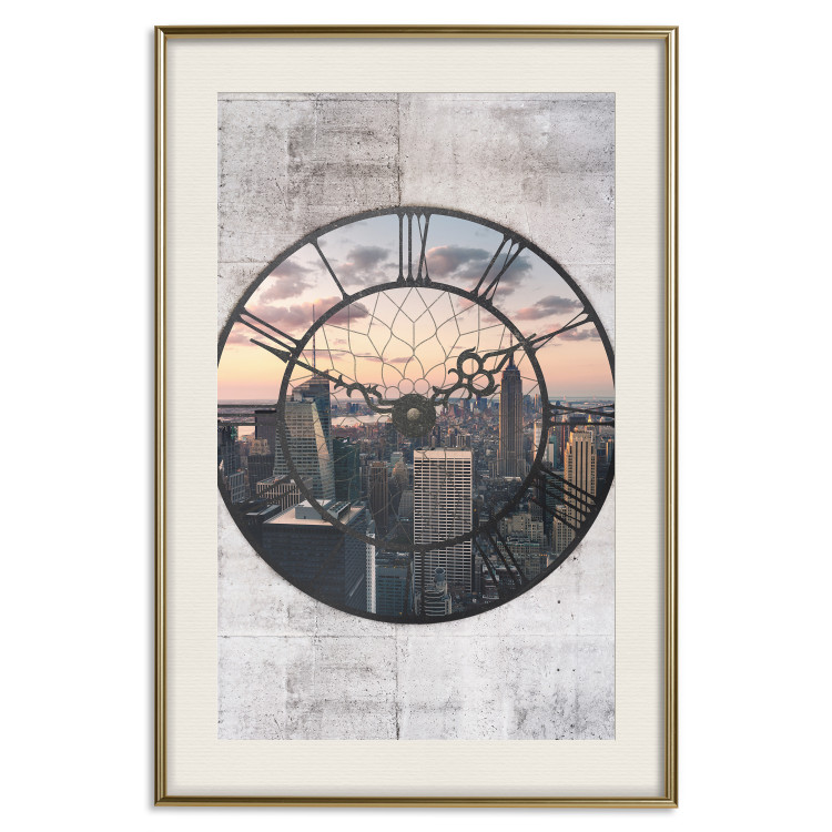Wall Poster Time Space - view from window shaped like a clock face on city skyscraper 123485 additionalImage 19